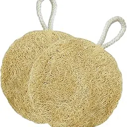 EcoUT Natural Sun-Dried Loofah Bath Sponge & Scrubber | Organic Body Exfoliator for Men & Women Round Shape (Pack of 2)-picture-23