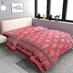 MORADO Woolen Fabric Single Bed Quilt Cover/Duvet Cover/Rajai Cover/Blanket Cover for Winter (60×90 Inches, Red)-picture-17