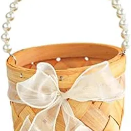Wedding Basket Ribbon Decorated Gift Basket Mini Basket for Home Decoration 15.5cm-picture-68