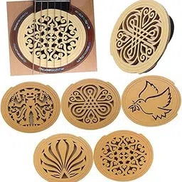 VICASKY Coustic Guitar Cover Wooden Sound Hole Guard Feedback Buster Pattern b or Personal Use-image-17