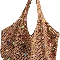 club bollywood LICHTS®Woven Beach Summer Bag Casual Fashion Summer Crochet Purse for Gift Spring Shopping Khaki|Clothing, Shoes & Accessories | Womens Handbags & Bags| Womens Handbags & Bags|1 Woven-picture-42