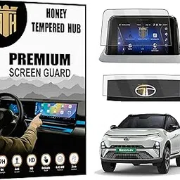 HONEY TEMPERED HUB Screen Guard for Tata Altroz, Nexon, Nexon EV, Harrier, Safari -Car Stereo Screen Protector, Full Coverage, HD Clear (Nexon.EV (7 INCH))-image-63