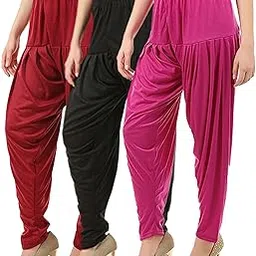 buy that trendz Patiala Salwar for Women Pack of 3 Viscose Patiyala Salwar Harem Bottoms Pants-picture-30