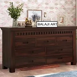BALAJI ART Solid Sheesham Wood Wooden Chest of Drawers with 7 Drawer Storage for Living Room(Walnut Finish)-image-88