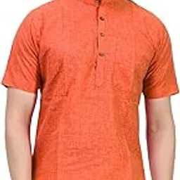 lahsuak Men's Cotton Linen Pattern Short Kurta (Pack of 1 Short Kurta for Men)-picture-25