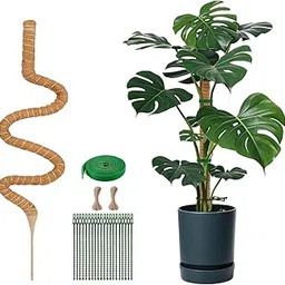 1 Pack 47.24 Inch Moss Pole for Climbing Plants, 3cm Diameter Coir Totem with 7mm Sturdy Aluminum Core, Bendable Plant Support for Monstera, Philodendron, Pothos, Indoor Garden Stake (120cm)-picture-16