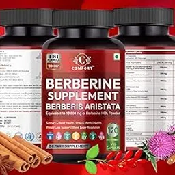 Comfort Berberine Supplement with Berberis Aristata, 8-in-1 Formula, 120 Veg Capsules, 1300mg-picture-25