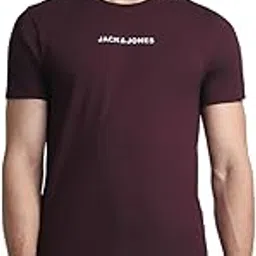 jack & jones Men's Cotton Solid Slim Fit T-Shirt image 1