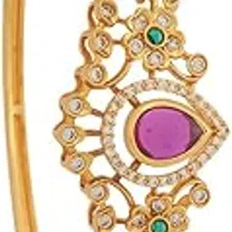 Fashion Jewellery Ruby-Green Gold Polished Copper Antique Locking System Kada, Best for Casual Wear & Special Occasion - 433385-image-88