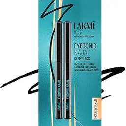 Lakme Eyeconic Kajal Two Pack, Matte Waterproof Kohl, Smudge Proof Kajal Pencils that lasts hours, Pack of 2- Deep Black, 0.35g-picture-12