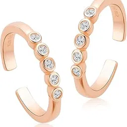 peora Cubic Zirconia Studded 925 Sterling Silver Adjustable Toe Ring Stylish Comfortable Bichiya Gift for Women-picture-19