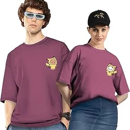 twinny zone Couple T-Shirts Cotton | Oversized Tshirt for Men Women Love (Set of 2 | Regular Fit | OSHS CT9)-picture-27