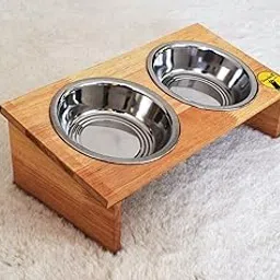 ClowderX - by MILESTONE ENDEAVOUR Premium Pet Feeding Bowls For Cats | 2 Steel Bowls With Rubber Wood Stand | 300 ML, Medium-picture-23