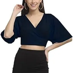 elevanto Women's V Neck Open Back Trendy Backless Crop Halter Top Backless Vest for Party and Summers-E24-picture-42