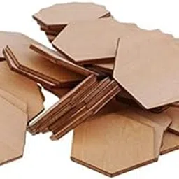 Enakshi® 2xHexagon Shaped Wooden Embellishments Shapes for Craft Decor DIY 50pcs 40mm|Crafts | Multi-Purpose Craft Supplies | Crafting Pieces | Wooden Pieces-picture-19