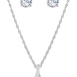 jfl Jewellery for Less One Gram Gold Plated Solitaire cz american cubic Zircon pendant locket Stylish Delicate Pendant with Chain for Women & Girls.-picture-55