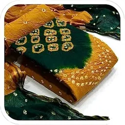 shreyam Women's Pure Cotton Hand Bandhej Rajasthani Bandhani Salwar Suit Dress Material with Dupatta-picture-38