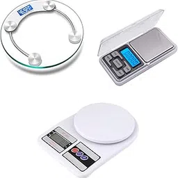 MCP Healthcare Digital Transparent Round Weighing Scale, Digital Pocket Scale (up to 200gm), and Digital Kitchen Scale SF-400 (up to 10KG) Complete Combo-picture-43