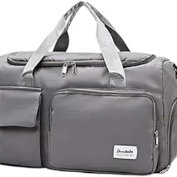tri-unity Nylon 44 Cms Imported Travel Duffle Bag Sports Gym Shoulder Bag For Women's With Wet Pocket & Shoe Compartment Weekender Overnight Travel Luggage Bag (Grey) - 18 Cm-picture-48