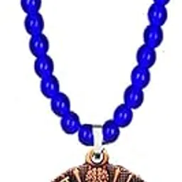 Buddham Sharanam Gachchami Blue Bead Chain Copper Metal Pendant for Men and Women – Spiritual Jewelry Gift-image-79