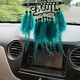 Deandeel Car Hanging Accessories Interior - Elegant Dream Catcher for- Charm for Auto Decor - Stylish Handmade Ornament for Rear View Mirror Decoration (Krishna Pichu)-image-6