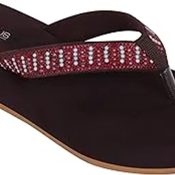 truly fine Kowus Soft & Stylish Women’s Comfortable Embellished Flip Flops | Pearl Stone Work Designer Slippers | Lightweight Sandals-picture-39