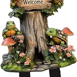 MYADDICTION Turtle Garden Stake 2D Art Crafts Creative Yard Sign for Outside Garden Path Style B-picture-18