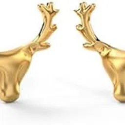 caratlane 14 KT Yellow Gold Stag Patronus Stud Earrings For Women-picture-42