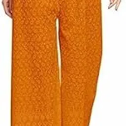 JAGMOOLYA Products Women's Chicken Embroidred Cotton Regular Fit Palazzo Pants | (Mustard Yellow)-picture-39