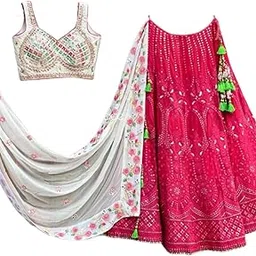 iyalafab WOMEN'S Georgette weddinds Lehenga Choli (SF-ver9no Tourquise1 Free Size)-picture-27