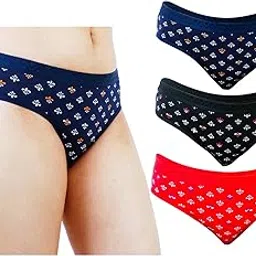 Pack of 3 Women Antibacterial Soft Hipster Panty for Regular Uses, Made of 100% Cotton, Grip Fit, Printed Comfortable Panties for Girls, Ladies-image-52