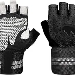 THE STYLE SUTRA® Half Finger Gloves Breathable Mitts Anti Shock Workout Weight Lifting Gloves Black | Sporting Goods | Fitness Running & Yoga | Strength Training | Gloves Straps & Hooks-picture-17