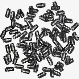 MISS LIRENN® 50PCS Snap Clips for Hair Extensions Weaves U-shape Metallic Wig Clips With Silicon Rubber Small Size Black-image-11