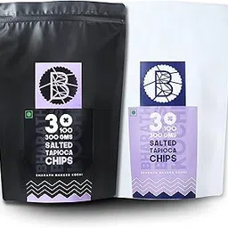 Bharath Bakers Kochi- Salted Tapioca Chips- 600 Grams - (2 X 300 Grams)- Coconut Oil fried- No Preservatives-picture-61