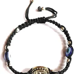 jyokrish Handmade Adjustable thread Gold Plated Swastik with Om Bracelet for |Men |Boys |Girls |Women | Free Size |Pack of 1 |Hand band |Lucky Charms-picture-37