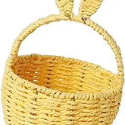 MYADDICTION Woven Flower Basket Empty Snacks Holder for Centerpiece Party Favor Festival Yellow-image-41
