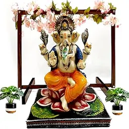 SOLOBOLO Mandir Foldable Backdrop Stand for Ganpati ,Navratri,Durga Pooja,Ideal for Home Mandir and Office as Backdrop Frame, Festival Decoration Item (30x24 inch)-picture-16