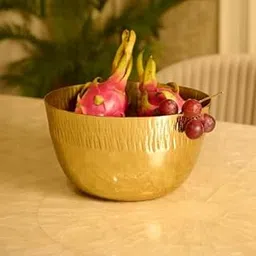 Luxury Gold Decorative Bowl with line Hammered – Elegant Round Fruit Bowl for Centerpieces, Dining Table & Home Décor – Modern Accent for Living Room or Kitchen-picture-22