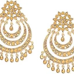 zaveri pearls Antique Gold Tone Muti Layer Chandbali Earring For Women-ZPFK6996-picture-17