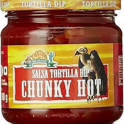 Cantina Mexicana Chunky Hot Salsa Dip Sauce (190g) | Mexican Cuisine | with Tomato, Chilli Peppers & Garlic | for Tacos, Burritos & Nachos | Veg-image-55