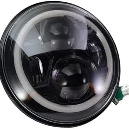 ELTRON TURBO Imported Warranty DC Power Full Ring DRL 7 Inch Headlight Front LED Headlight Bulb White and Yellow, Angel Eye Lamp Compatible for all Thar & Bullet Models, Hi/Low Beam Amber (Pack Of 1)-picture-18