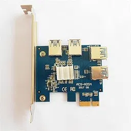 SAI INDER KALA Lifestyle PCI-E to PCI-E Adapter 4-Port PCI-E 1x to 16x USB 3.0 Riser Card Extender-image-29