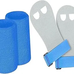 Enakshi (LABEL) Creations Kids Gymnastics Hand Grips with Wristbands for Weightlifting Multifunctional Blue L-picture-22