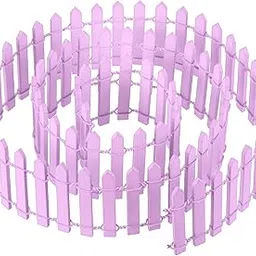 PATIKIL 39" L x 2" H Miniature Fairy Garden Fence, Mini Ornament Wood Picket Fence for DIY Dollhouse Garden, Purple-image-71