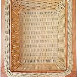 WBS Wicker Basket for Modular Kitchen For Vegetables and Fruits Storage(16.5 W X 20 LX 8 Inches)(Rattan, Brown;Off-White)-image-87