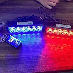 Ride2joy Federal Signal 12v 6 Led car Blinker Light Red/Blue/White(d2) image 1