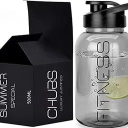 Chubs Fitness Series Summer Special Edition 500 ML Gallon Bottle Shaker for | Hydration | Mixer | Shaker |Bottle| for Men and Women (Multipurpose) (Smokey Black)-picture-26