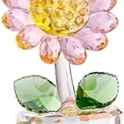 SECRET DESIRE Creations Glass Sunflower Figurine Small Sunflower Ornament for Valentine's Day Office Pink|Home Decor|Figurines-image-43