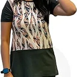 myura Multipurpose Swim Wear and Gym Wear for Women's | T-Shirt & Tights Set for Women Wear | Multicolor Swimwear for Women (2X-Large, 1)-picture-34