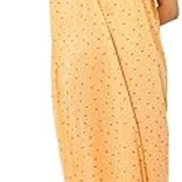 BHAVI Women's Hosiery Cotton Nighty/Nightgown/Maxi with Half Sleeves, Mustard Yellow Leaf dot Print (Size-L) Article-HS-145-picture-32